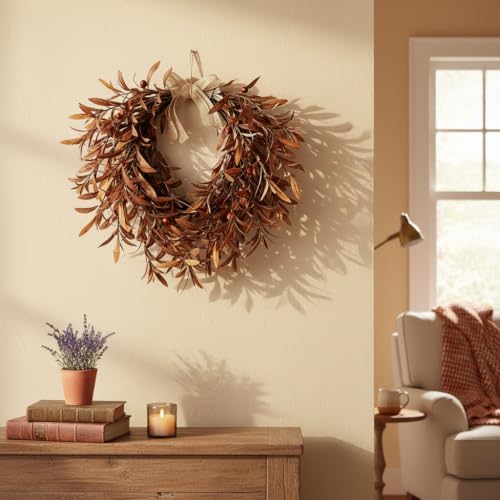fall olive wreaths for front door,22'' autumn front, package contents