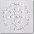 Custom Address Embosser - Personalize with Initials & Text - Hand-Held Embossing Stamp - Monogram, Seal Embosser Best for Books, Envelopes, Napkins - Pink Handle - 1.625 inch