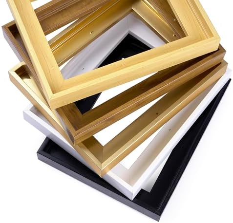 14x18 canvas floating frame,0.9" deep canvas frame,black on a desk or shelf