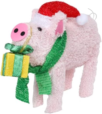 15" lighted christmas pig, 3d pre‑lit indoor outdoor, view 9