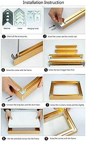 diy 16x20in metal canvas floater frame art painting, package contents