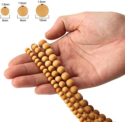 8mm natural sandalwood round beads gorgeous craft handmade showing dimensions