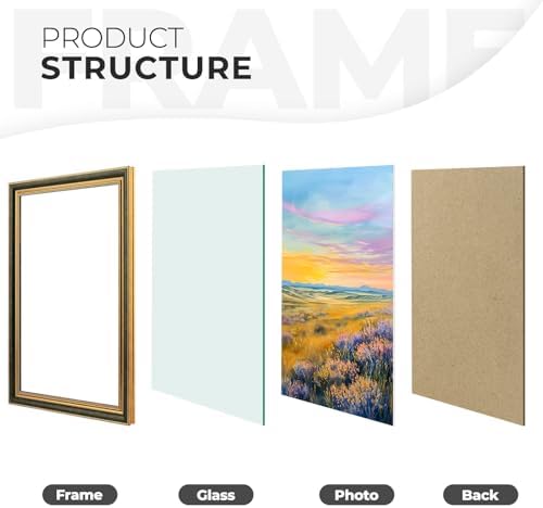 12x18 ornate picture frame with real glass,black gold on a desk or shelf