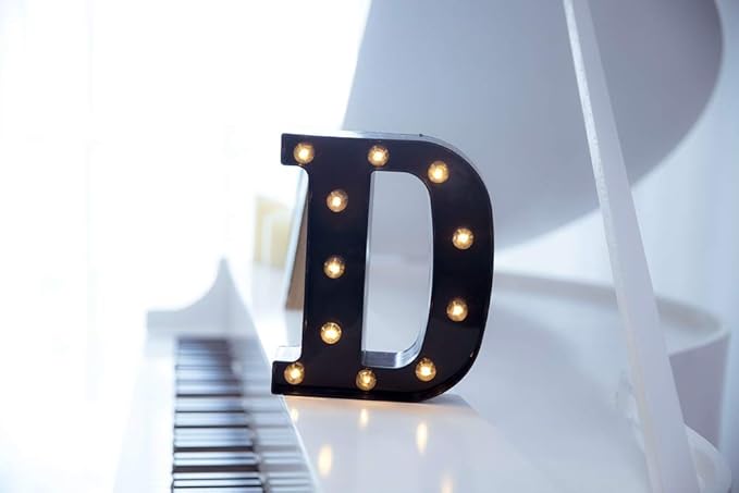 Foaky Black LED Marquee Number Lights Sign Light Up Marquee Number Lights Sign for Night Light Wedding Birthday Party Battery Powered Christmas Lamp Home Bar Decoration