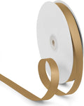 5/8 Inch 100 Yards Satin Ribbon Champagne Gold, Solid Color Fabric Ribbon for Gift Wrapping, Wedding, Polyester Gift Ribbon for Birthday Party Decoration, Craft, Hair, Floral, Sewing