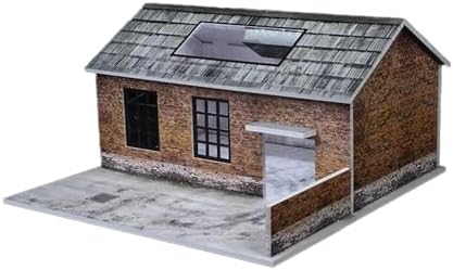 1/64 diorama old factory garage model, led lighting showing dimensions