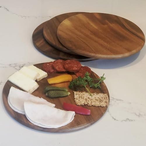 woodard & charles acacia wood 9" round plates, view 9