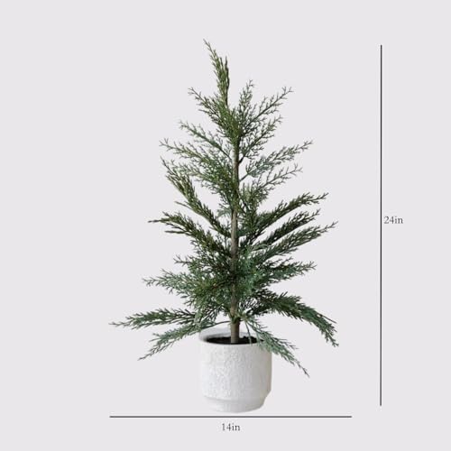 cg hunter, faux evergreen cedar trees, set of shown in use