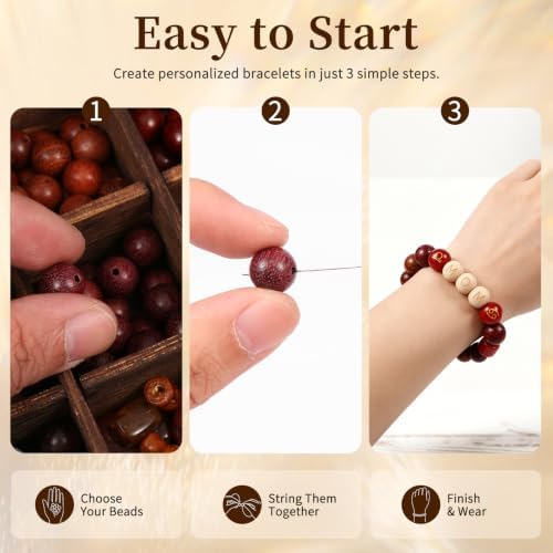bracelet making kit for adults, 397pcs 10mm wooden showing dimensions