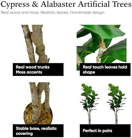 cypress & alabaster handmade 7ft oversized fiddle leaf, side view