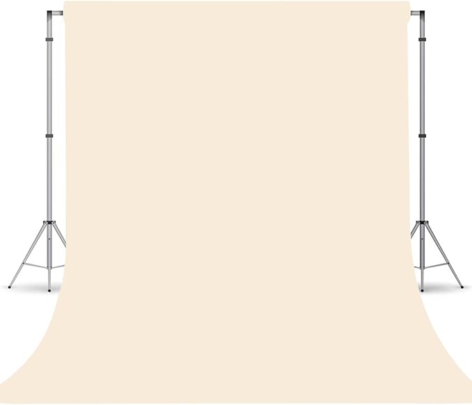 Cream Photography Backdrop for Photoshoot, Photo Backdrop Curtain, Perfect Cream Backdrops for Party Portrait Photoshoots Video Studio 10FTx10FT