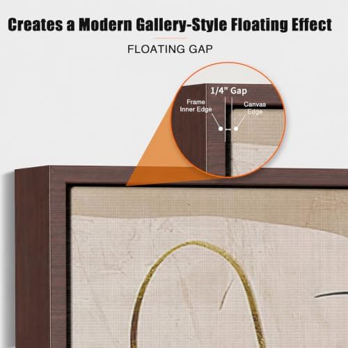 canvas floater frame for 1”–1.25”deep gallery wrapped canvas, front angle view