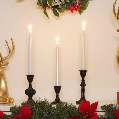 Guichifun Black Candlestick Holder Set of 3 Living Room Decor