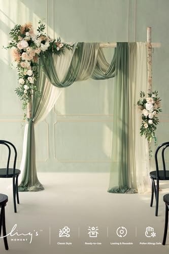 ling's moment wedding arch flowers, arbor decor, 5-piece shown in use