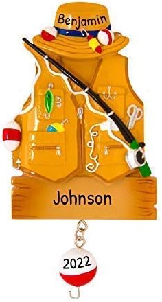 Personalized Gone Fishing Ornament 2026 - Fishing Vest Fisherman Ornament Ornaments for Christmas Tree Decor Merry Fishmas Outdoor Fun Christmas Ornaments by Elves