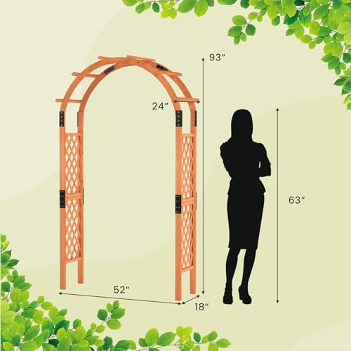 moccha 7.7 ft garden arbor, 93" wood arbor, view 9