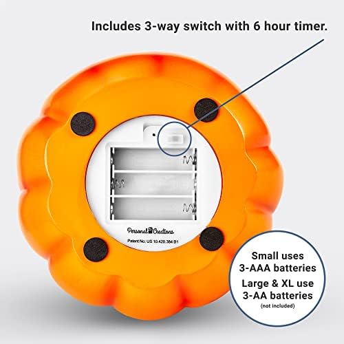 let's make memories personalized light up halloween pumpkin on a desk or shelf