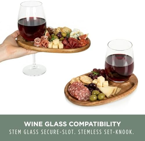 picnic time wine appetizer plates, set of 4 showing dimensions