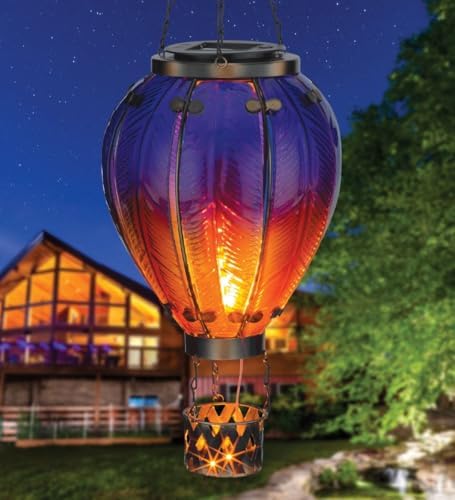 Regal Art & Gift Hot Air Balloon Solar Lantern, Hanging Outdoor Waterproof