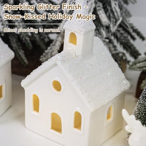 christmas decorations indoor - 9 piece christmas village showing dimensions