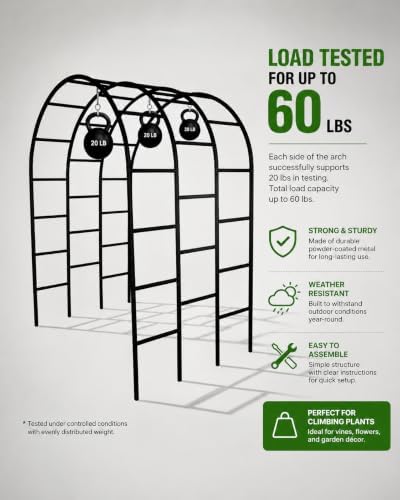 adorox 3-layer garden arch trellis, 88" h x, close-up detail