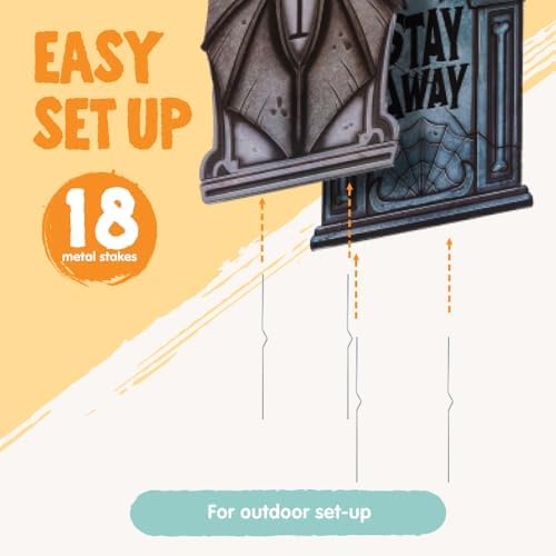 joyin 16" 9 pcs halloween tombstones decorations outdoor, close-up detail