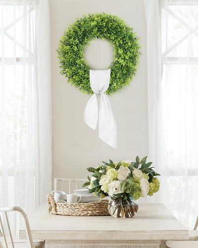 24 inch large boxwood wreath spring summer green, package contents