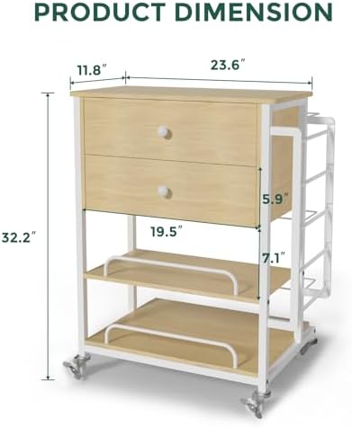 wrapping paper storage & organizer, craft cart with, front angle view