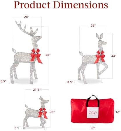 best choice products 4ft 3-piece 2d lighted christmas shown in use