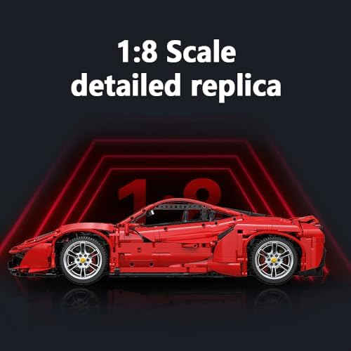 cada master c61042w super car building kit, moc, close-up detail