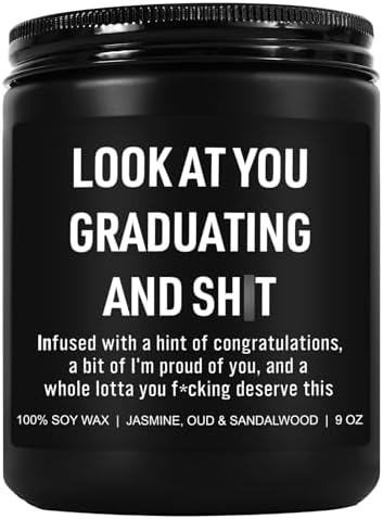 Younift Funny Grad Candle, 2026 Graduation Gifts for Her, Him - College, High School, Masters Degree, Phd, Law School, Nursing & Nurse Graduation Gifts for Women, Men - 9 oz