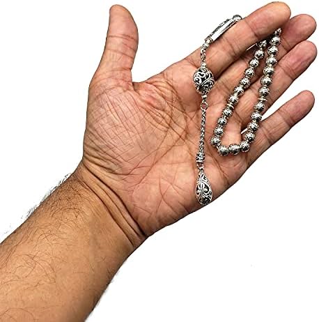 antique silver plated collection-worry beads-prayer beads-tesbih-tasbih-tasbeeh-misbaha-masbaha-subha-sebha-sibha (antique si