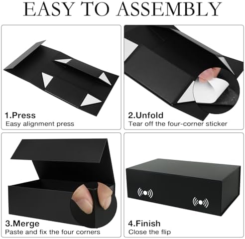 lfbox black gift box with magnetic lids 5, close-up detail