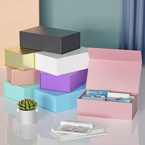 ryddoy 5 pack pink gift box, 9.5x6x3'' gift, front angle view