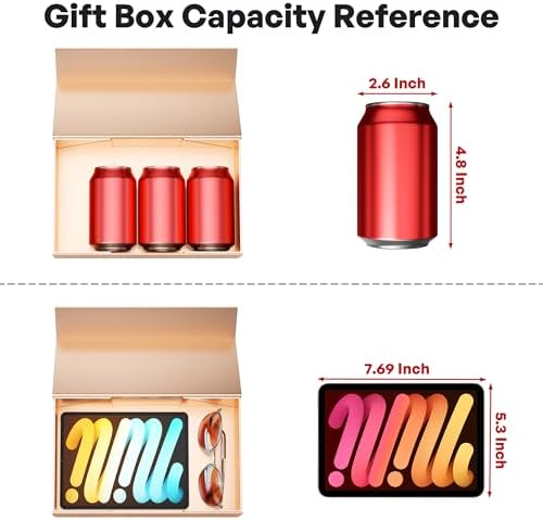 ryddoy 5pack rose gold gift box,9.5x6x3'' gift boxes, close-up detail