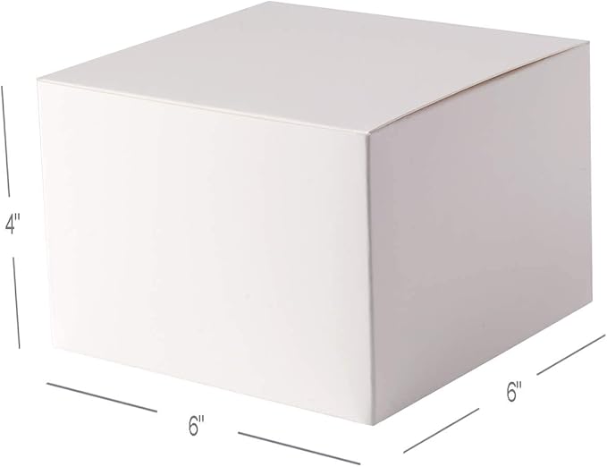 GEFTOL Gift Box 10 Pack 6 x 6 x 4 inches Fold Box Paper Gift Box Bridesmaids Proposal Box for Bridal Birthday Party Christmas（White）