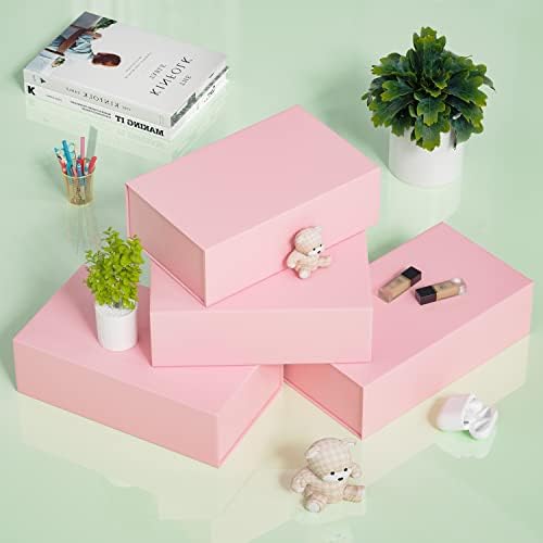 ryddoy 5 pack pink gift box, 9.5x6x3'' gift on a desk or shelf