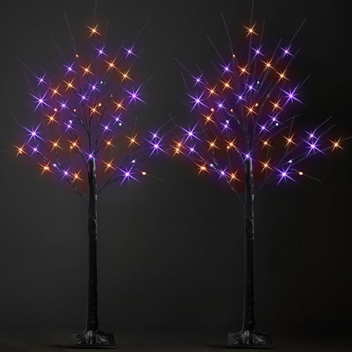 dazzle bright 2 pack halloween lighted up birch, package contents