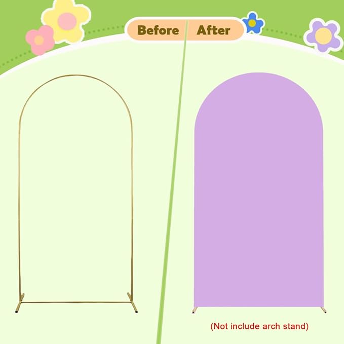Wedding Arch Cover - Lavender Spandex Arch Backdrop for Stand - Double Sided - Purple - 4ft - Baby Shower Banquet Party Wedding Ceremony