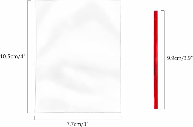 XLSFPY 100PCS Clear Cellophane Treat Bags with 100PCS Twist Ties, 3x4 OPP Rice Crispy Bags for Gift Goodie Favor Candy Cake Pop Birthday Party Cookies Christmas New Year Wedding Party (3'' x 4'')