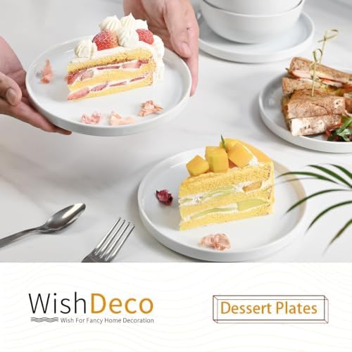 wishdeco ceramic appetizer plates set of 6, small shown in use