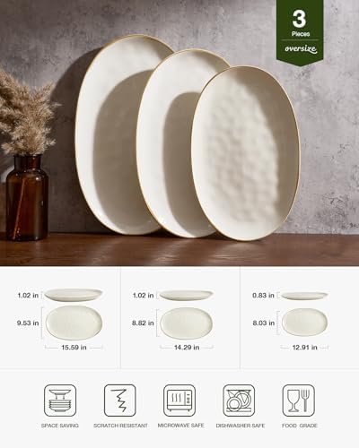 famiware serving platters set of 3 sizes shown in use