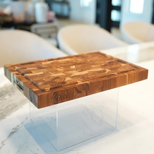ecodecors fsc certified teak end grain cutting board, view 9