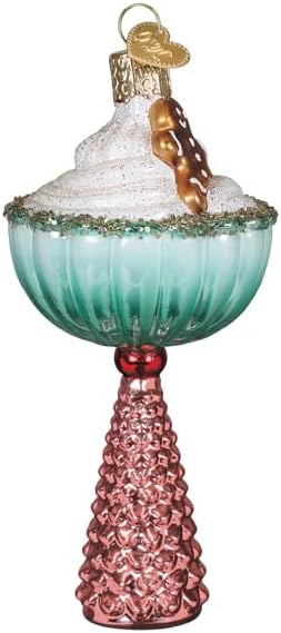 Old World Christmas Gingerbread Glam Cocktail Glass Blown Ornament for Christmas Tree, Handcrafted Holiday Decoration, Adult Beverage Collection