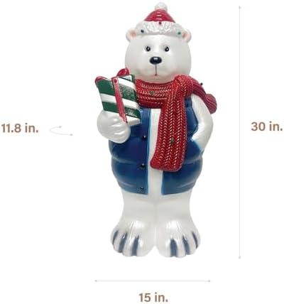 fraser hill farm 30” polar bear blow mold, side view
