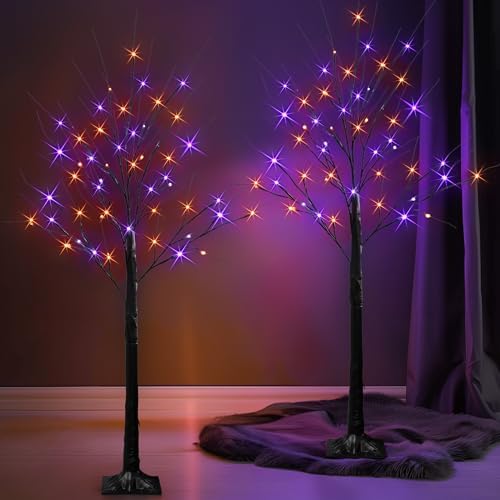 dazzle bright 2 pack halloween lighted up birch shown in use