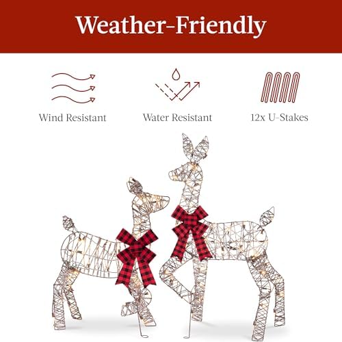 best choice products 4ft 3-piece 2d lighted christmas, package contents