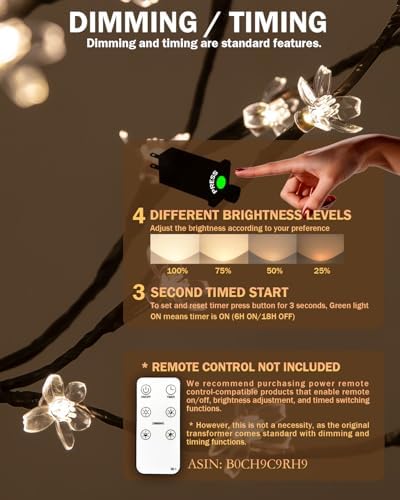 tybeeu 4ft 5ft 6ft lighted cherry blossom tree shown in use
