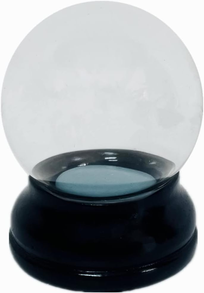 Clear DIY Empty Snow Globe kit Glass Water Globe Jar with Resin Base (45MM)