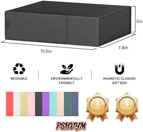 pshvym 5pack gift box 11.5x7.8x3 in,black gift boxes shown in use